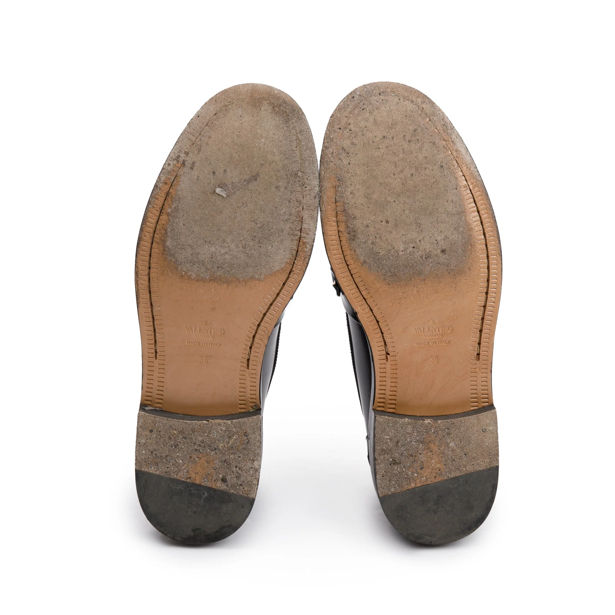 Valentino Black Calfskin Leather Rockstud Loafers, Size 36 w/ Box - Image 6