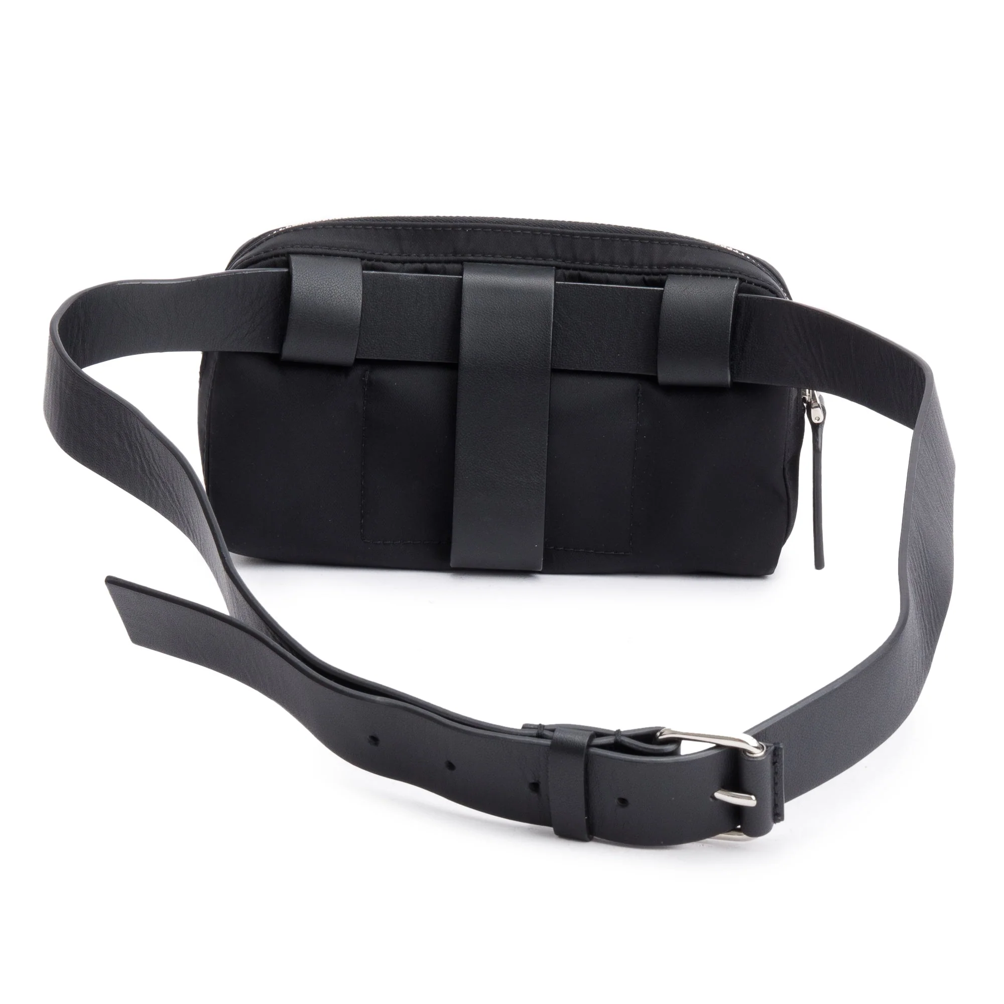 Valentino Black Nylon Leather Trimmed Vlogo Signature Small Belt Bag - Image 3