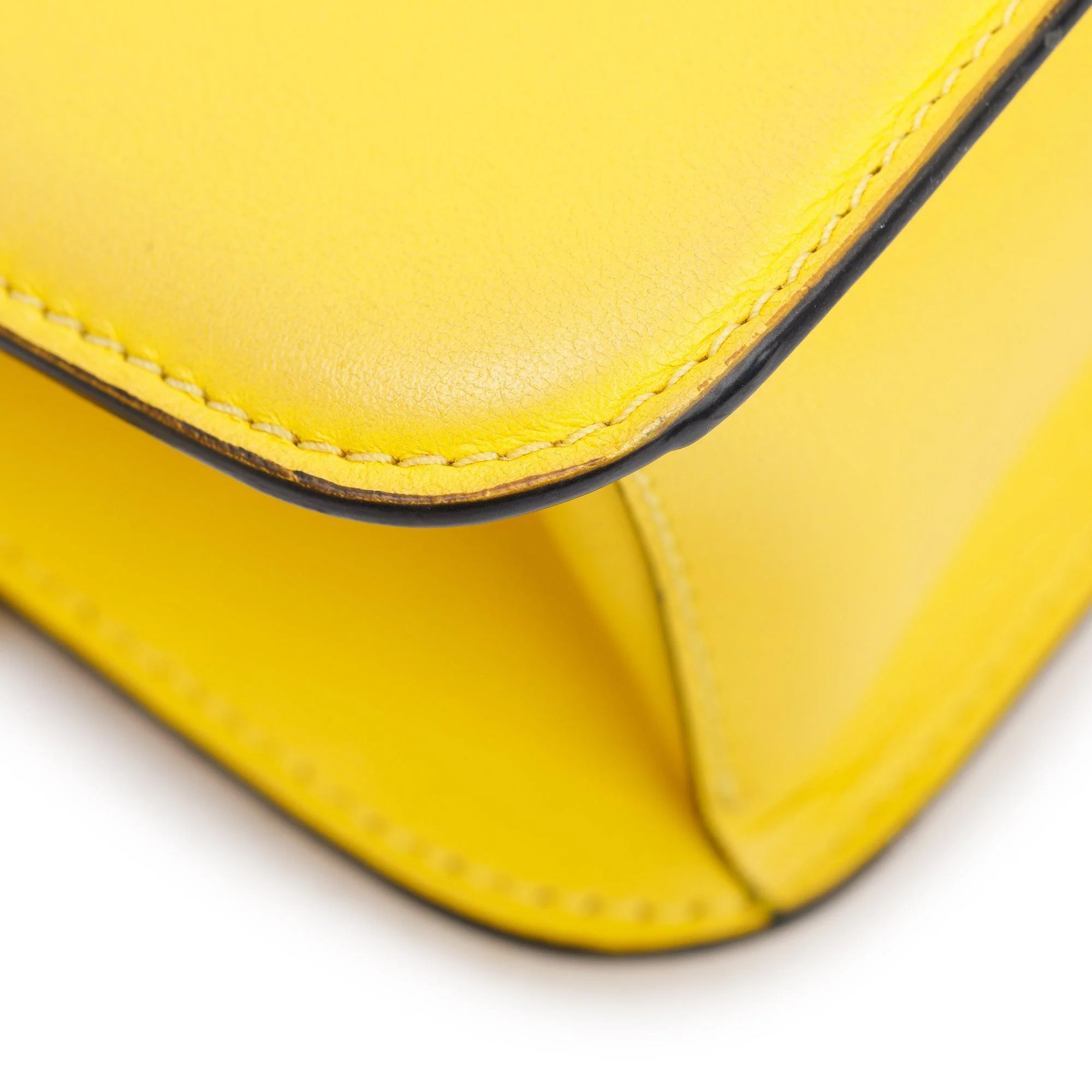 Valentino Yellow Calfskin Leather Vlogo Loco Shoulder Bag - Image 10