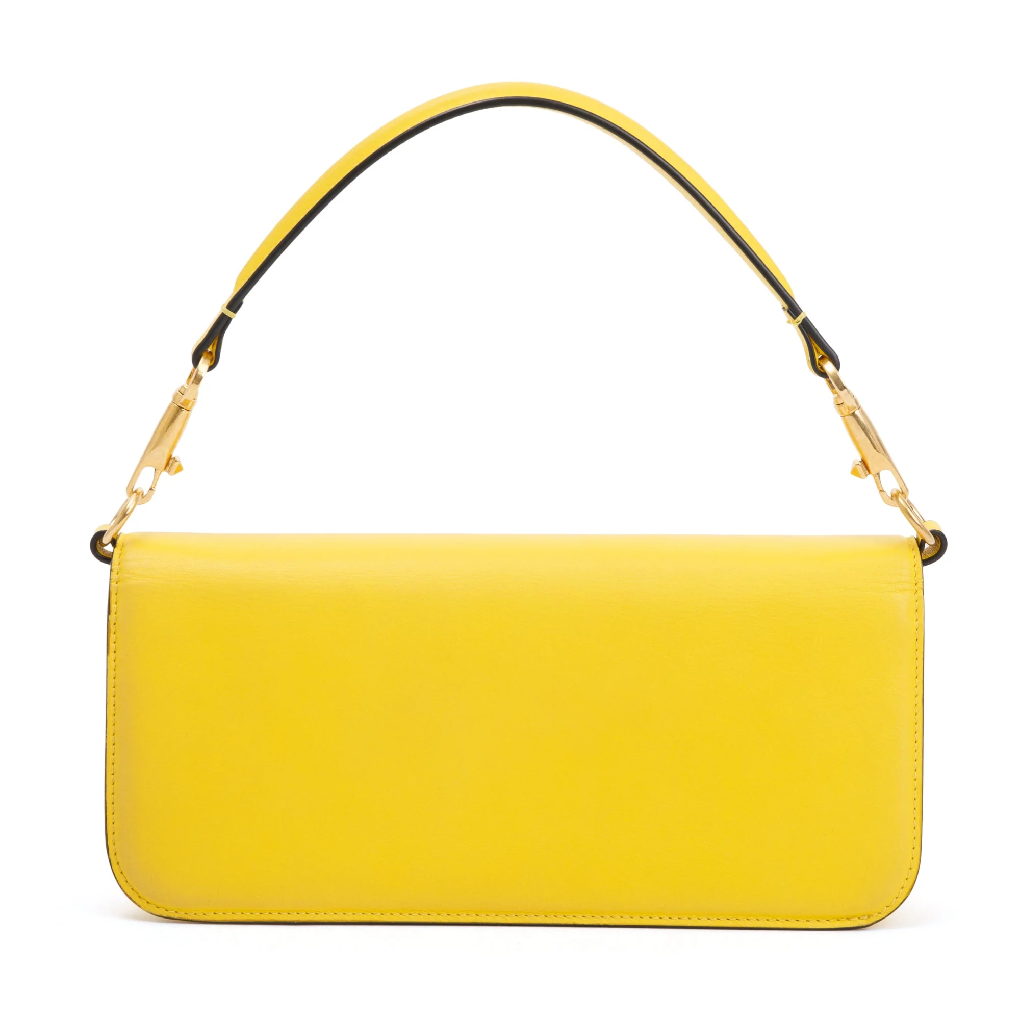 Valentino Yellow Calfskin Leather Vlogo Loco Shoulder Bag - Image 5