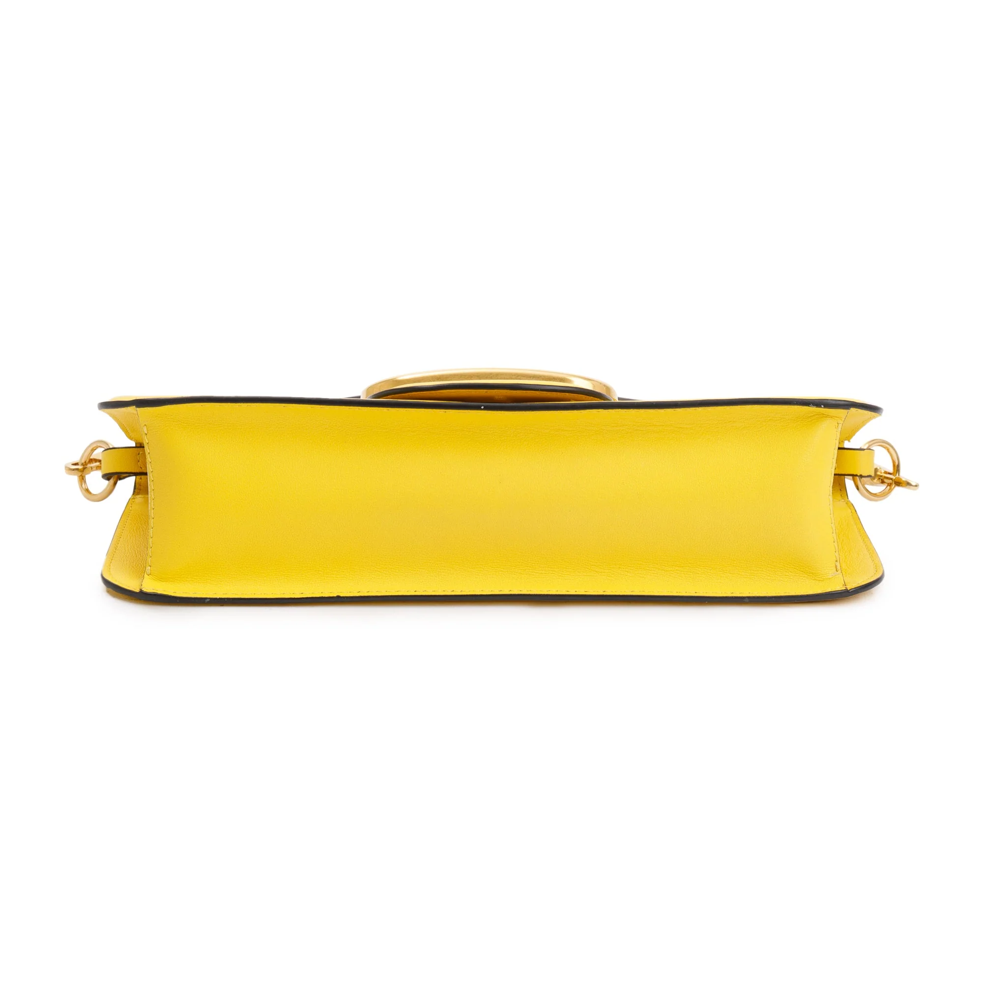 Valentino Yellow Calfskin Leather Vlogo Loco Shoulder Bag - Image 6